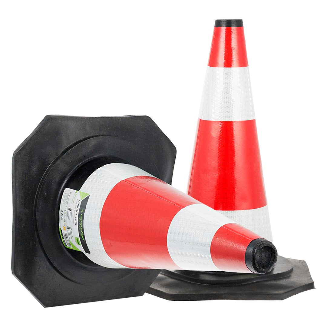 Cône de signalisation 45 cm en caoutchouc flexible