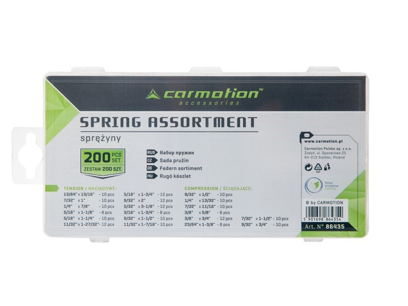 Assortiment de ressorts de traction et de ressorts de compression en acier galvanisé