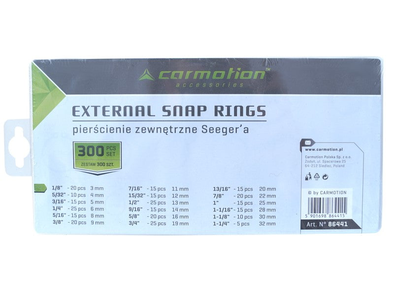 Assortiment de circlips extérieurs en différentes dimensions
