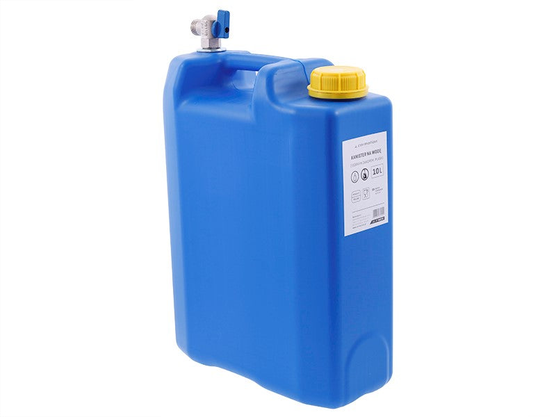 Jerrican d’eau plat 10 litres avec robinet fixe intégré
