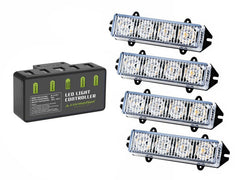 Lot de 4 feux d’avertissement orange pour véhicules 12V
