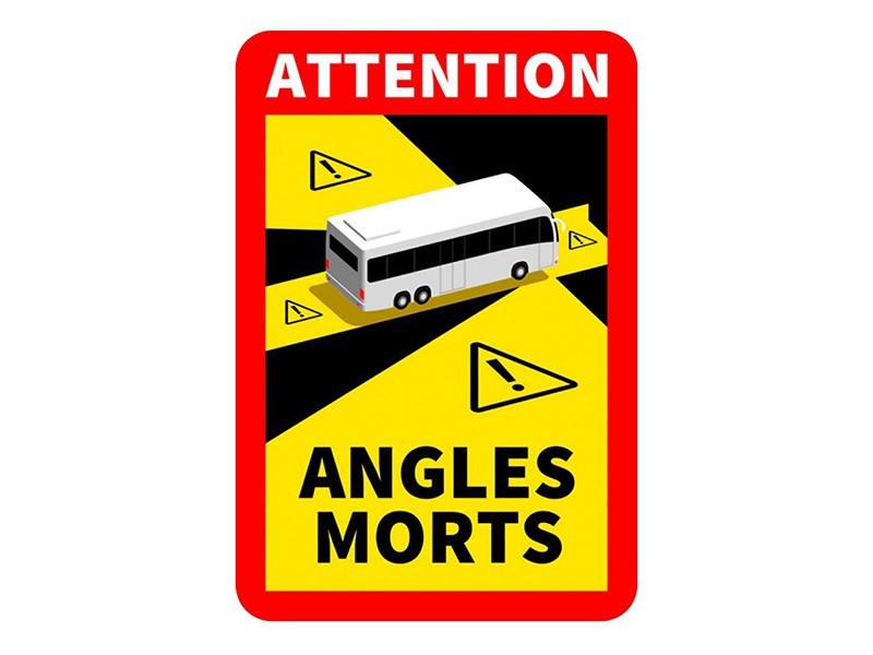 Autocollant angle mort ANGLES MORTS 25x17 cm pour bus