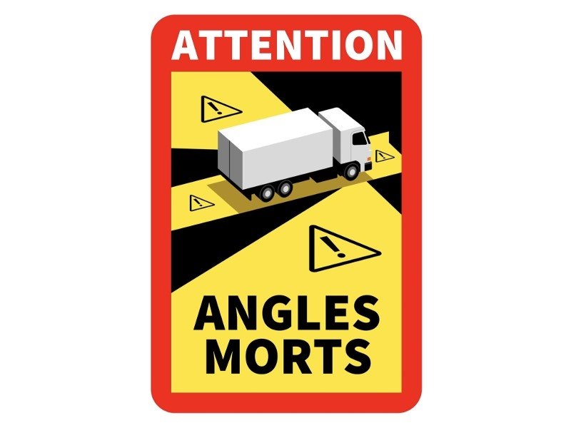 Autocollant angle mort ANGLES MORTS 25 x 17 cm avec laminage