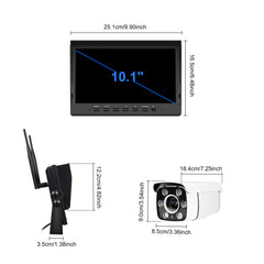 Kit caméra de recul sans fil avec écran 10,1", zoom 30x et vision nocturne – 12V/36V 