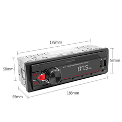 Universel 1-DIN radio m. Bluetooth, FM & USB – MP3 Afspiller med LED Display