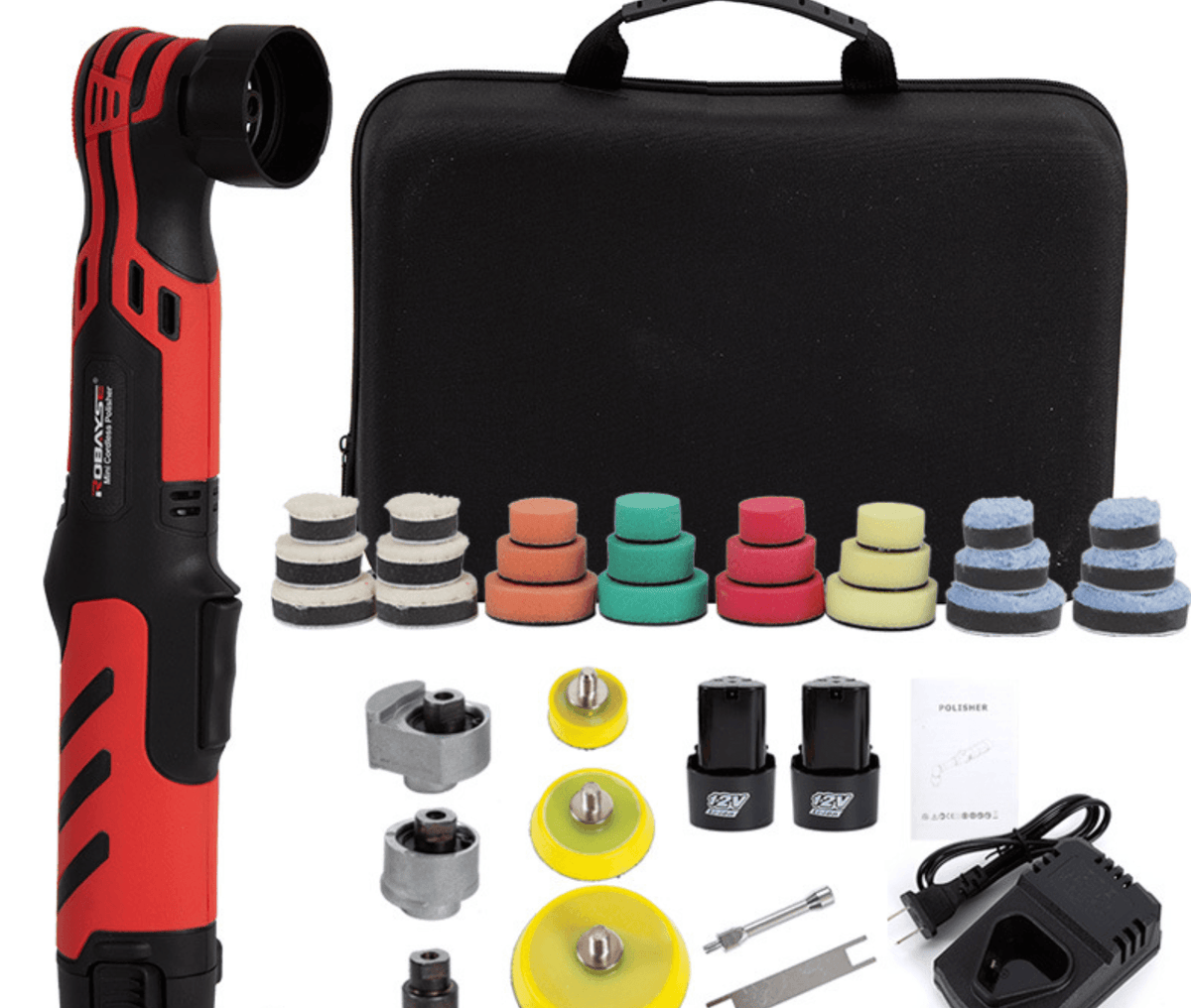 Mini polisseuse sans fil 12V – 24 pièces avec 2 batteries 