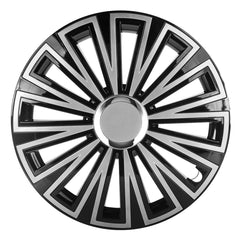 Enjoliveur de roue SUNSET 16 pouces noir et argent pour jante en acier