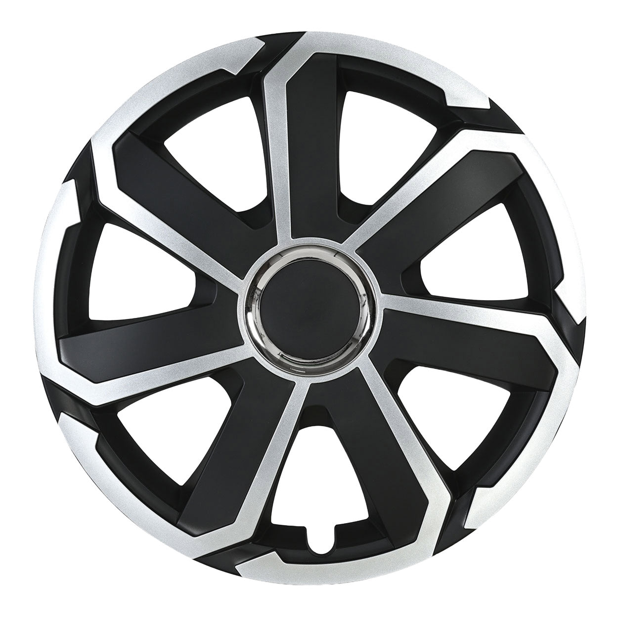 Enjoliveur AEROSPIN noir et argent pour jante tôle 16 pouces