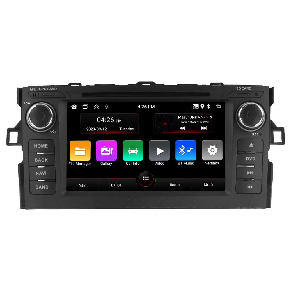 Toyota Corolla 06-12 – Autoradio 7" avec Apple CarPlay et Android Auto, avec interface tactile et commandes