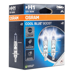 Ampoules halogènes Osram H1 12V 55W P14,5s Cool Blue Boost 5500K, lot de 2