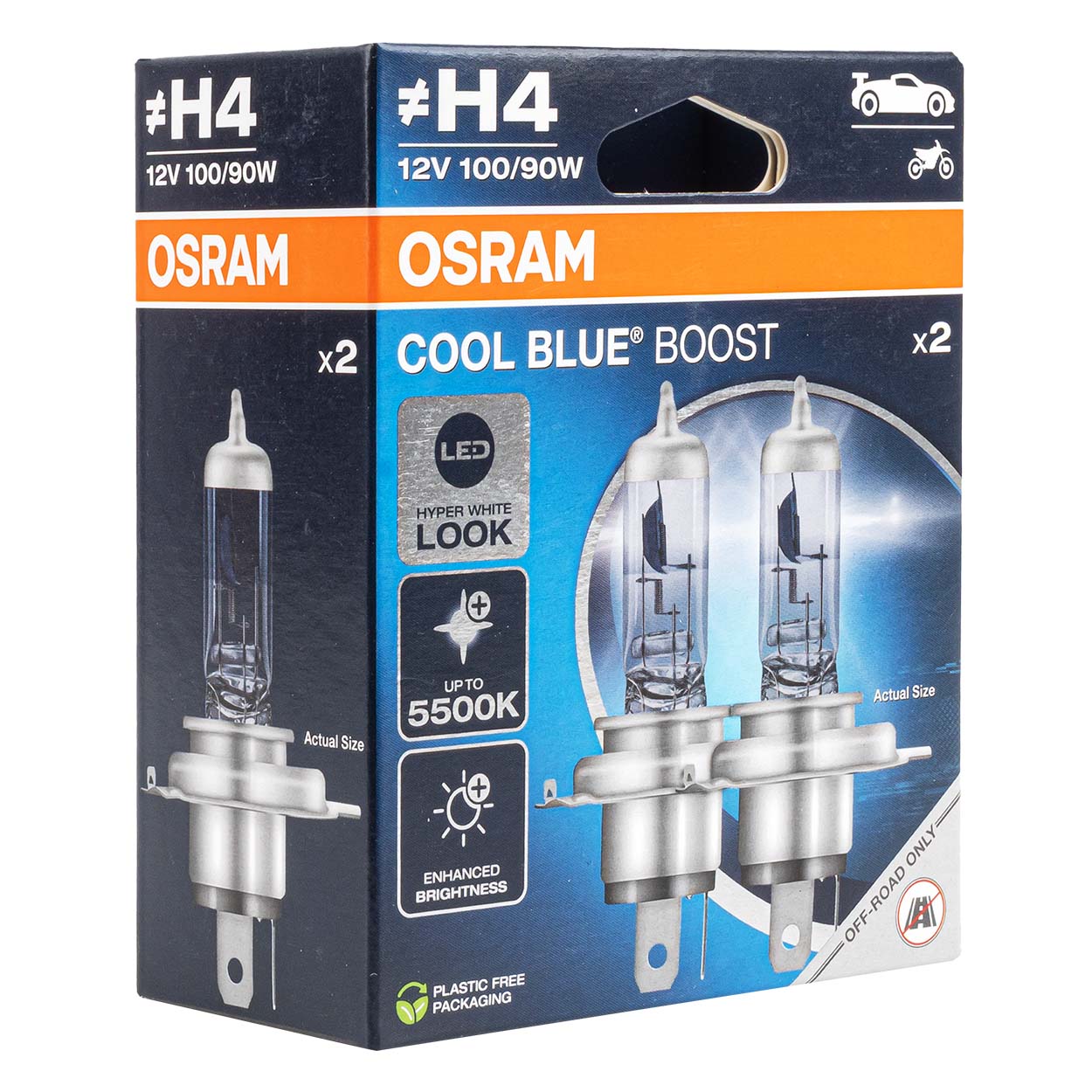 Ampoule halogène Osram H4 Cool Blue Boost 100/90W