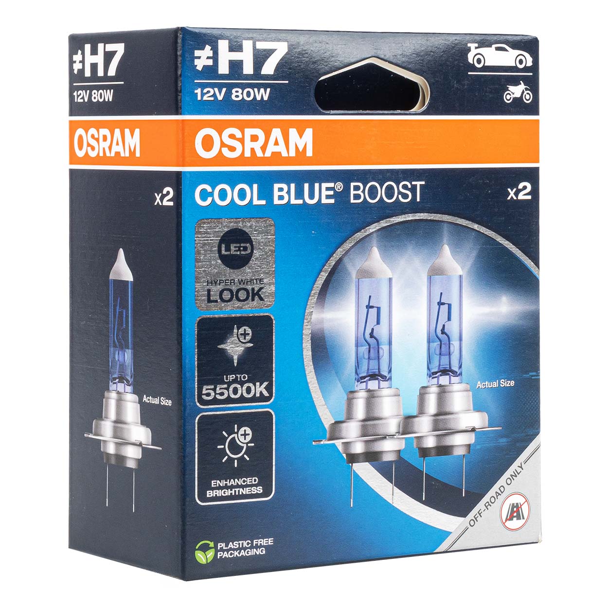 Ampoules halogènes Osram H7 Cool Blue Boost 12 V 80 W avec culot PX26d