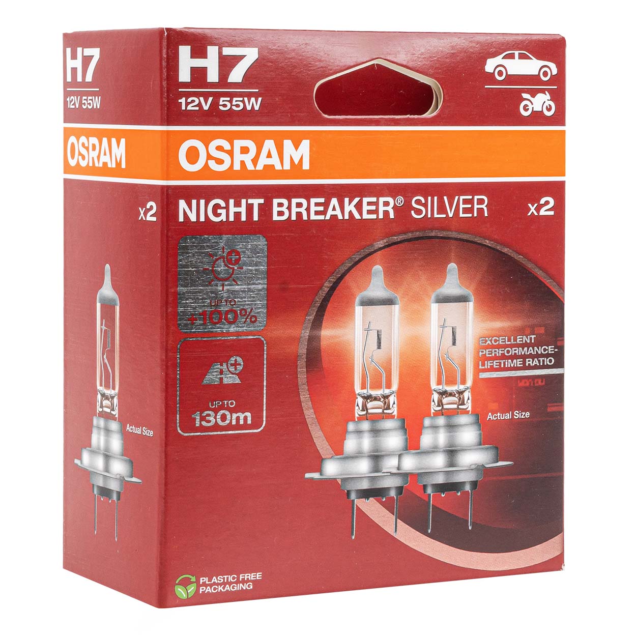 Ampoules halogènes Osram H7 NIGHT BREAKER SILVER, lot de 2.