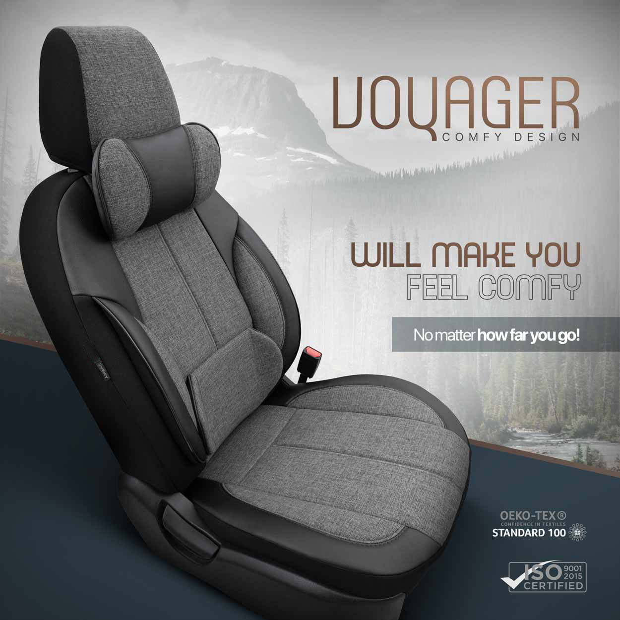 Housses de siège OTOM VOYAGER 102 SMOKED 3-ZIP pour voiture