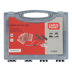Kit de réparation de pneus Carpoint – 31 pièces, poignée en plastique 
