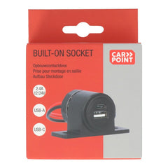 Prise USB encastrable Carpoint USB-A + USB-C 12/24V 