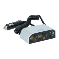Prise double Carpoint 2x12V 1xUSB-A 2,4A 