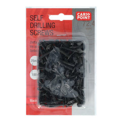 Vis autoforeuses Carpoint noires, Ø 4 mm, 25 mm, 100 pièces 