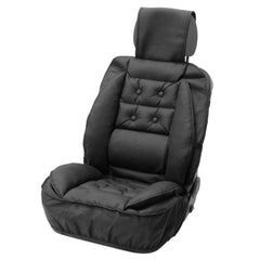 Coussin de siège Carpoint avec soutien lombaire, aspect cuir, noir 