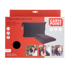 Couverture de voyage et oreiller de voyage Carpoint, noir, 2-en-1 