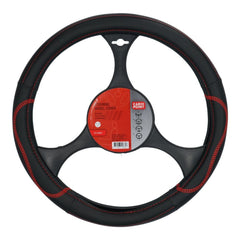 Couvre-volant Carpoint en similicuir PU, noir avec détails rouges, 37-39 cm 