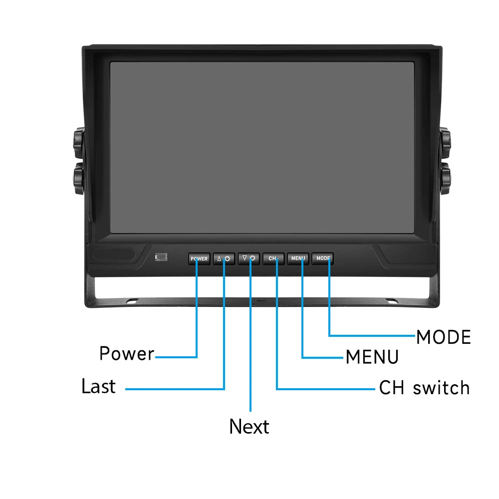 Système de caméra de recul avec écran 9" et 4 caméras - écran IPS HD 9" avec boutons de commande