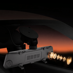 Dashcam rétroviseur avec caméra avant et arrière – écran tactile IPS 10”, vue arrière Full HD 1080P avec détails de l’objectif.