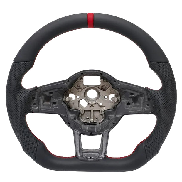 Volant sport en cuir pour VW Golf, Polo, Tiguan et Passat - style GTI avec rayures