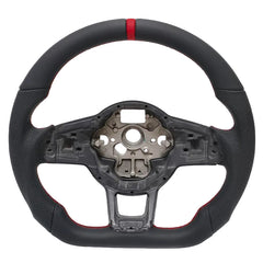 Volant sport en cuir pour VW Golf, Polo, Tiguan et Passat – style GTI avec bande