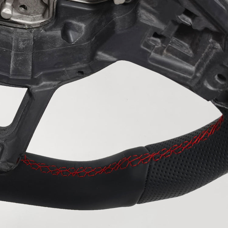 Volant sport en cuir pour VW Golf, Polo, Tiguan et Passat – style GTI avec bande, design de poignée ergonomique et proche de la prise en main.