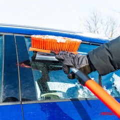 Brosse à neige télescopique avec grattoir à glace et raclette en caoutchouc – 98–134 cm 