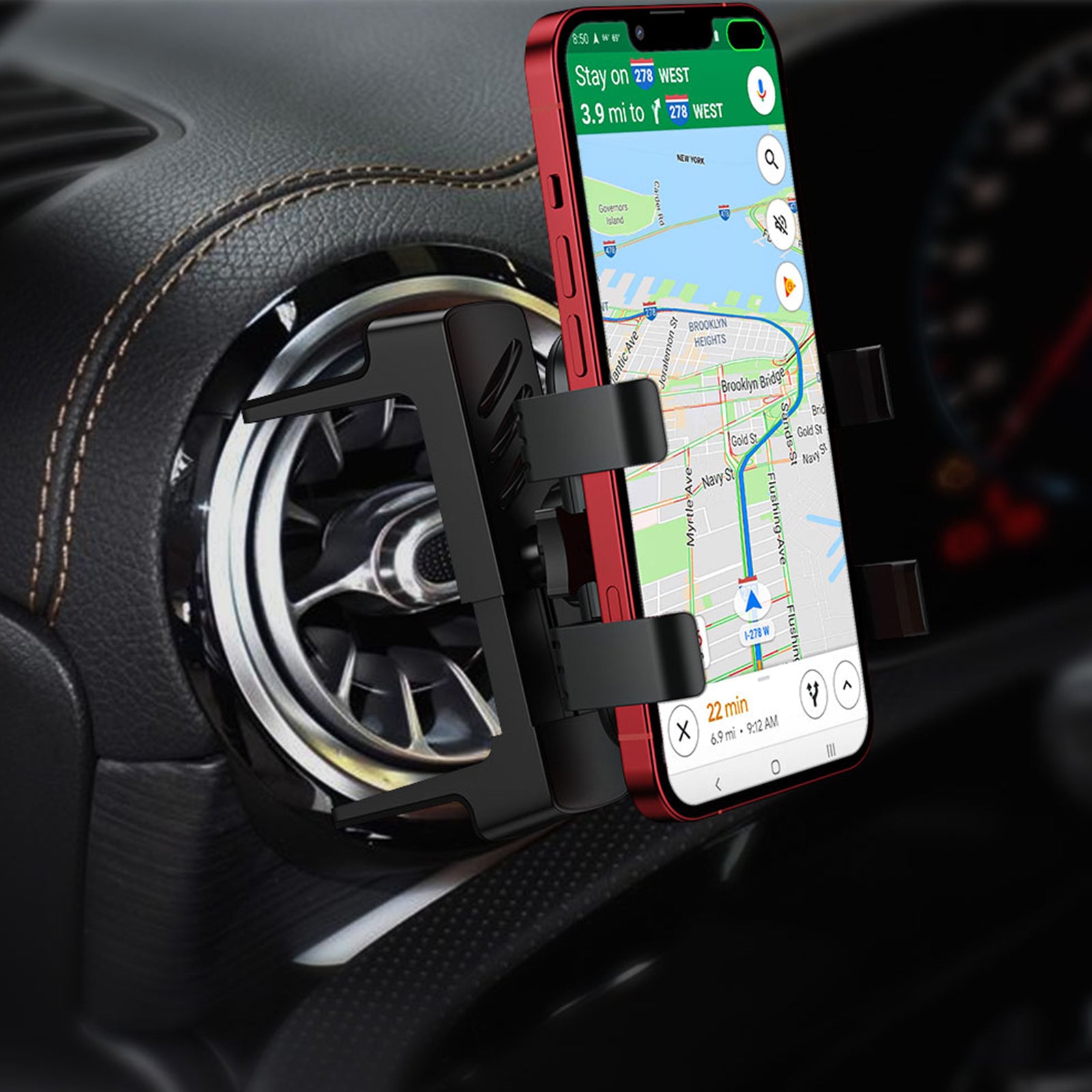 support de téléphone pour grille d’aération ronde
