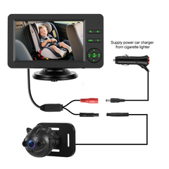 Caméra bébé pour voiture avec écran HD 4,3" et vision nocturne 