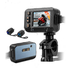 Dashcam moto 2” avec caméra avant et arrière 1080P - solution de sécurité compacte pour moto.