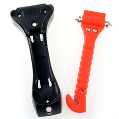 Marteau de secours pour voiture avec coupe-ceinture – support inclus (outil de sécurité indispensable qui peut sauver des vies) 