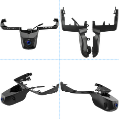 Dashcam BMW X3 2018-2024 4K style OEM, vue avant et arrière d’une caméra embarquée compacte pour une intégration discrète et parfaite.