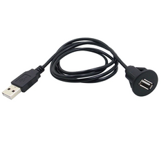 Câble d’extension USB pour autoradio – USB mâle vers femelle avec montage sur panneau 