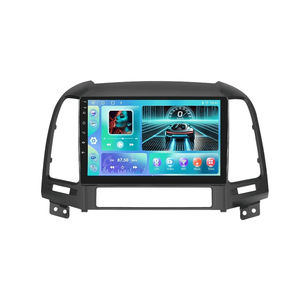 Hyundai Santa Fe 2006-2012 – 9" radio met Apple CarPlay en Android Auto, met groot touchscreen en intuïtieve interface.