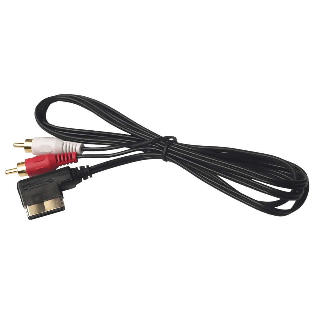 AMI til RCA-han adapterkabel – 1,2 meter (rød og hvid) med AMI-stik og to RCA-han stik.