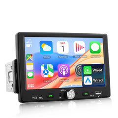 Autoradio 1 DIN 7" avec Apple CarPlay et Android Auto – Bluetooth 5.0, écran tactile et USB 