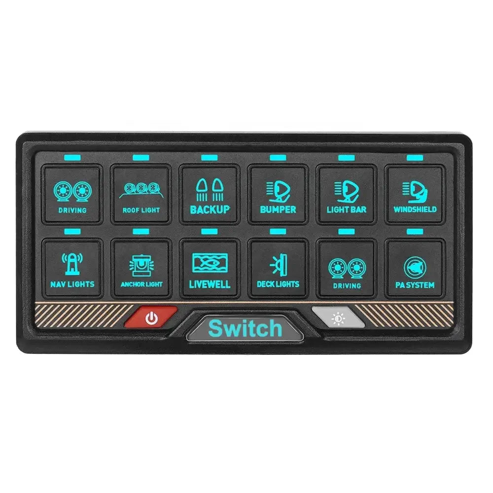 Panneau de commande à 12 interrupteurs RGB avec commande tactile – panneau de contrôle 12V / 24V 