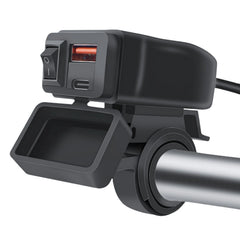 Chargeur moto USB-C & USB QC3.0 avec interrupteur 