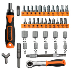 Kit tournevis à cliquet 38-en-1 – douilles, embouts et rallonge flexible 
