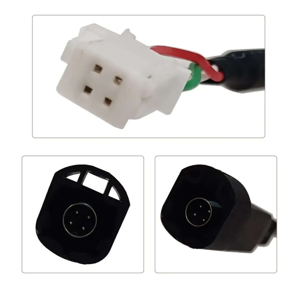 Câble adaptateur USB – connecteur 4 broches pour Volkswagen et Skoda, gros plan sur les connecteurs