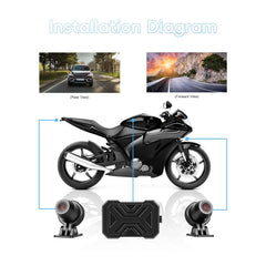 Caméra embarquée moto 1080P HD – Caméra avant et arrière avec DVR et WiFi 