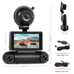Dashcam 3" 2K avec 4 caméras – écran IPS, capteur G & enregistreur DVR 