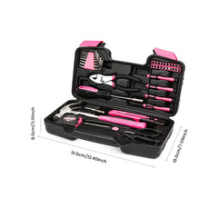 Kit d’outils 39 pièces en acier au carbone – boîte à outils compacte pour la maison et la voiture 