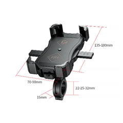 Support de téléphone pour moto avec charge sans fil 15 W 