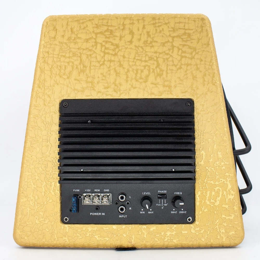 Subwoofer voiture 200W RMS – subwoofer de coffre 3800W avec connexions et commandes