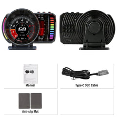 Affichage tête haute 3,5" (HUD) pour voiture – compteur de vitesse numérique avec OBD2 